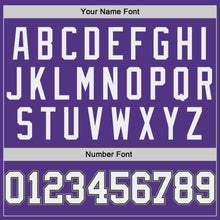 Load image into Gallery viewer, Custom Purple White-Silver Gray Authentic Throwback Basketball Jersey
