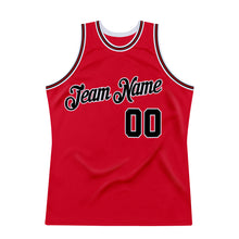 Load image into Gallery viewer, Custom Red Black-Red Authentic Throwback Basketball Jersey
