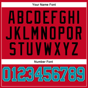 Custom Red Teal-Black Authentic Throwback Basketball Jersey