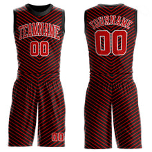 Load image into Gallery viewer, Custom Red Red-Black Round Neck Sublimation Basketball Suit Jersey
