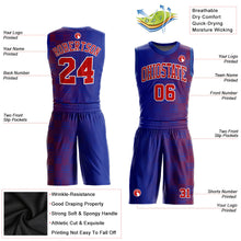 Load image into Gallery viewer, Custom Royal Red-White Round Neck Sublimation Basketball Suit Jersey
