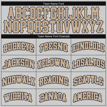 Load image into Gallery viewer, Custom Silver Gray Old Gold-Black Authentic Throwback Basketball Jersey

