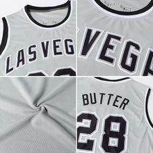 Load image into Gallery viewer, Custom Silver Gray Silver-Black Authentic Throwback Basketball Jersey
