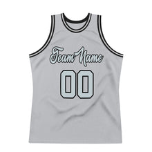 Load image into Gallery viewer, Custom Silver Gray Silver-Black Authentic Throwback Basketball Jersey
