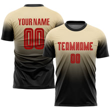 Load image into Gallery viewer, Custom Cream Red-Black Sublimation Fade Fashion Soccer Uniform Jersey

