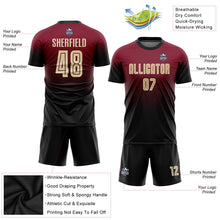 Load image into Gallery viewer, Custom Crimson Cream-Black Sublimation Fade Fashion Soccer Uniform Jersey
