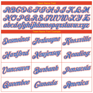 Custom White Blue-Orange Authentic Throwback Basketball Jersey