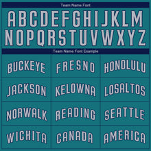 Load image into Gallery viewer, Custom Aqua Gray-Navy Authentic Baseball Jersey
