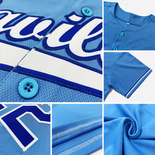 Load image into Gallery viewer, Custom Aqua Gray-Navy Authentic Baseball Jersey

