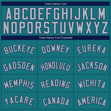 Load image into Gallery viewer, Custom Aqua Gray-Navy Authentic Baseball Jersey
