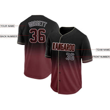 Load image into Gallery viewer, Custom Crimson Black-White Fade Baseball Jersey
