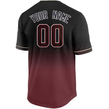 Load image into Gallery viewer, Custom Crimson Black-White Fade Baseball Jersey
