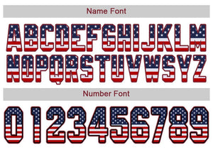 Custom White Cardinal-Black USA Flag Fashion Football Jersey