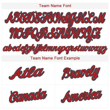 Load image into Gallery viewer, Custom White Red-Navy Baseball Jersey
