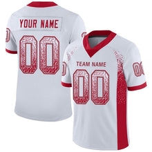 Load image into Gallery viewer, Custom White Red-Gray Mesh Drift Fashion Football Jersey
