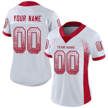 Load image into Gallery viewer, Custom White Red-Gray Mesh Drift Fashion Football Jersey
