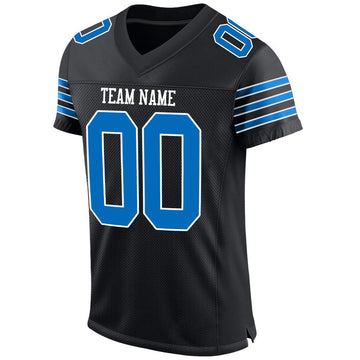 Custom Black Panther Blue-White Mesh Authentic Football Jersey