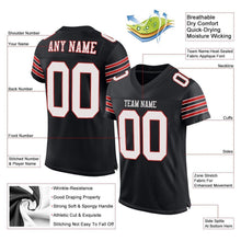 Load image into Gallery viewer, Custom Black White-Scarlet Mesh Authentic Football Jersey
