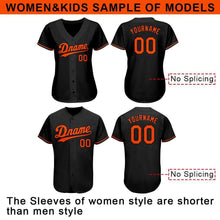 Load image into Gallery viewer, Custom Black Orange Authentic Baseball Jersey
