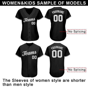Custom Black White-Gray Authentic Baseball Jersey