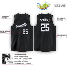 Load image into Gallery viewer, Custom Black White Round Neck Basketball Jersey
