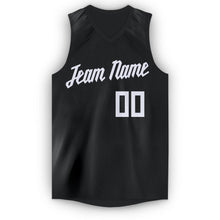 Load image into Gallery viewer, Custom Black White V-Neck Basketball Jersey
