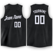 Load image into Gallery viewer, Custom Black White V-Neck Basketball Jersey
