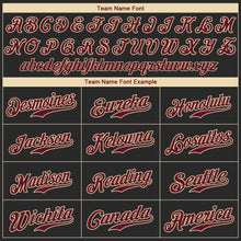 Load image into Gallery viewer, Custom Black Crimson-Khaki Authentic Baseball Jersey
