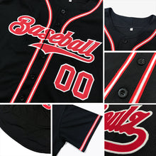 Load image into Gallery viewer, Custom Black Crimson-Khaki Authentic Baseball Jersey
