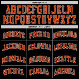 Custom Black Orange-White Authentic Baseball Jersey