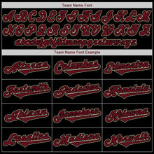 Load image into Gallery viewer, Custom Black Crimson-Khaki Authentic Baseball Jersey
