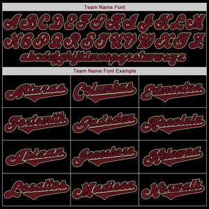 Custom Black Crimson-Khaki Authentic Baseball Jersey