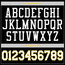 Load image into Gallery viewer, Custom Black White-Gold Round Neck Rib-Knit Basketball Jersey
