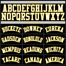 Load image into Gallery viewer, Custom Black White-Gold Round Neck Rib-Knit Basketball Jersey
