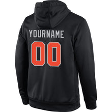 Load image into Gallery viewer, Custom Stitched Black Orange-Gray Sports Pullover Sweatshirt Hoodie
