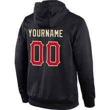 Load image into Gallery viewer, Custom Stitched Black Red-Cream Sports Pullover Sweatshirt Hoodie
