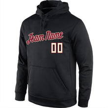 Load image into Gallery viewer, Custom Stitched Black Crimson-Cream Sports Pullover Sweatshirt Hoodie
