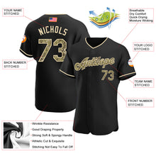 Load image into Gallery viewer, Custom Black Camo-Khaki Authentic American Flag Fashion Baseball Jersey
