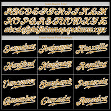 Load image into Gallery viewer, Custom Black Old Gold-White Authentic Baseball Jersey
