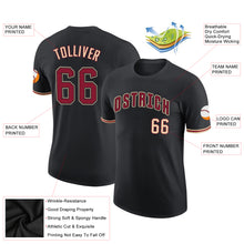 Load image into Gallery viewer, Custom Black Crimson-Khaki Performance T-Shirt
