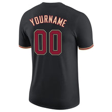 Load image into Gallery viewer, Custom Black Crimson-Khaki Performance T-Shirt
