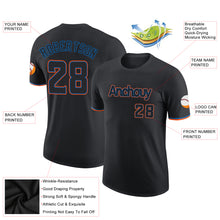 Load image into Gallery viewer, Custom Black Black-Powder Blue Performance T-Shirt
