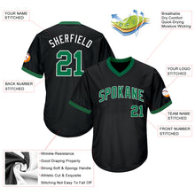 Load image into Gallery viewer, Custom Black Kelly Green-White Authentic Throwback Rib-Knit Baseball Jersey Shirt
