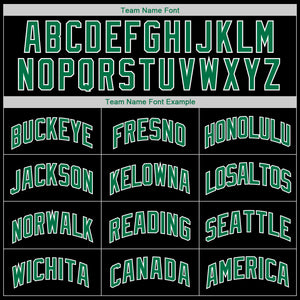 Custom Black Kelly Green-White Authentic Throwback Rib-Knit Baseball Jersey Shirt
