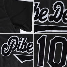 Load image into Gallery viewer, Custom Black White-Hunter Green Authentic Throwback Rib-Knit Baseball Jersey Shirt

