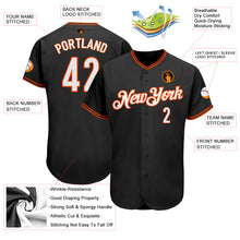 Load image into Gallery viewer, Custom Black White-Orange Authentic Baseball Jersey
