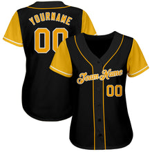 Load image into Gallery viewer, Custom Black Gold-White Authentic Baseball Jersey
