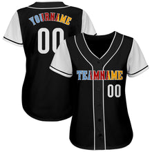Load image into Gallery viewer, Custom Black White-Gold Authentic Baseball Jersey
