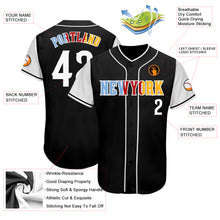 Load image into Gallery viewer, Custom Black White-Gold Authentic Baseball Jersey

