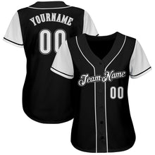 Load image into Gallery viewer, Custom Black White-Gray Authentic Baseball Jersey
